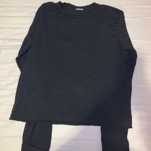 Talentless Crop Black Long Sleeve Shirt